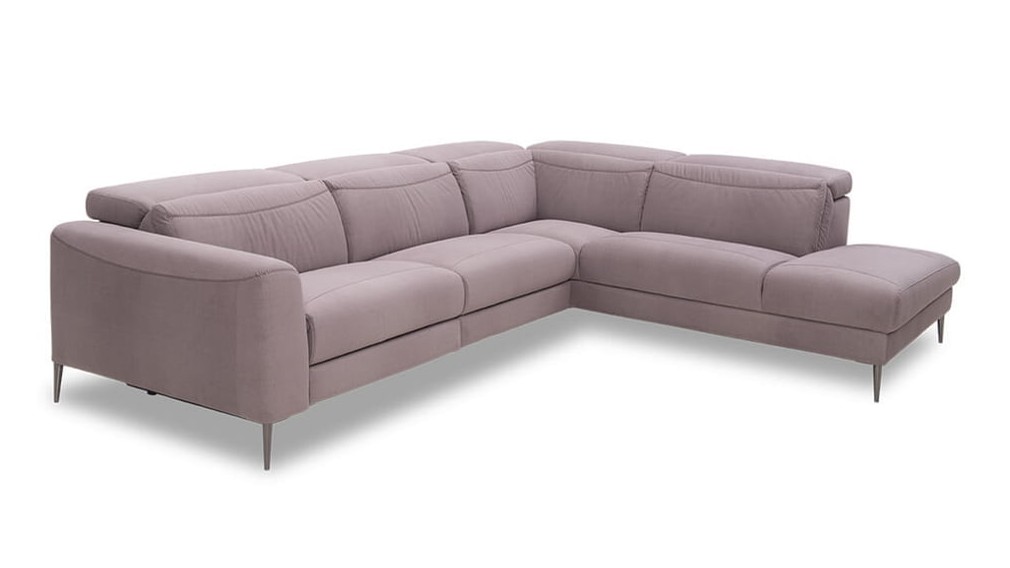 Kler pilkšvai rusva veliūrinė kampinė sofa Capriccio