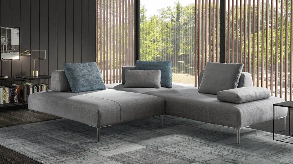 Tamsiai pilka kampinė sofa Jest Fancy su apskritu veidrodiniu dekoru, SAMOA DIVANI