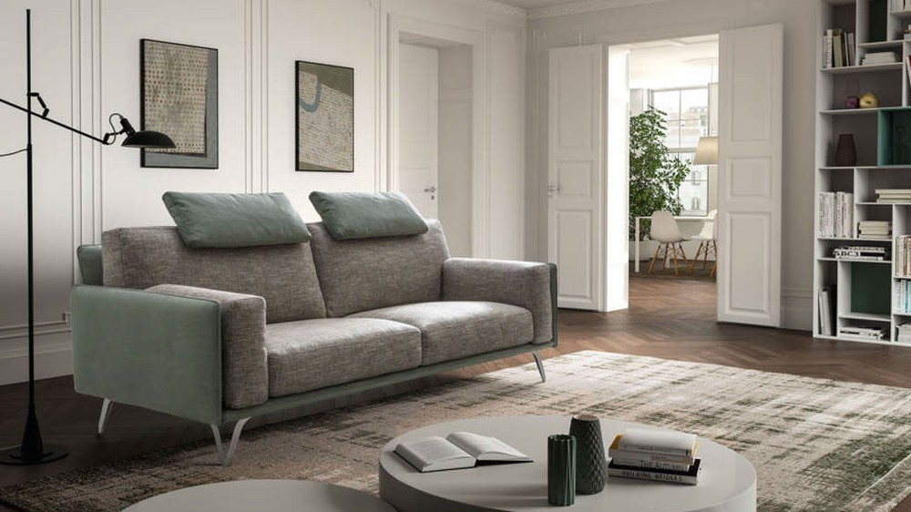 Salotų žalia sofa Living Bright ant plonų metalinių kojelių, SAMOA DIVANI