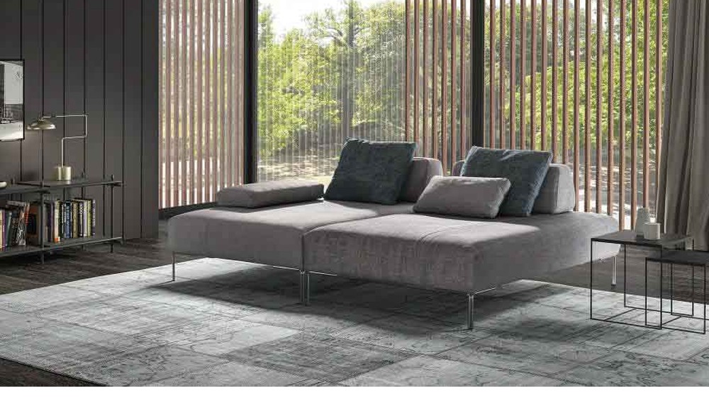 Pilka modulinė sofa Jest Fancy minimalistinio stiliaus interjere, SAMOA DIVANI