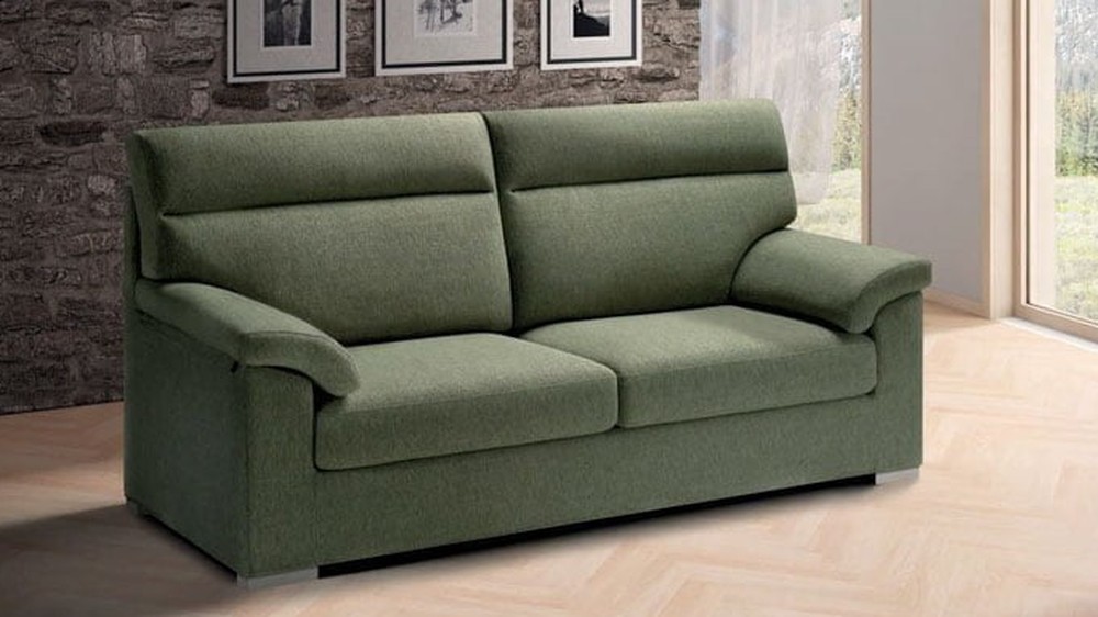 Žalia sofa Alter lakoniško interjero fone, SAMOA DIVANI