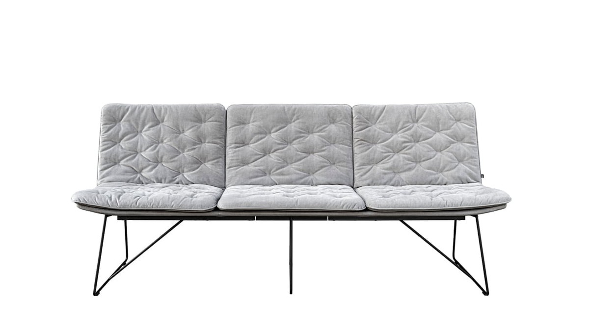 Vokiški baldai moderni sofa ARVA-STITCH (3) balta
