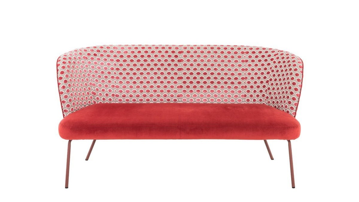 Vokiški baldai moderni sofa raudona KFF Gaia line lounge (2)