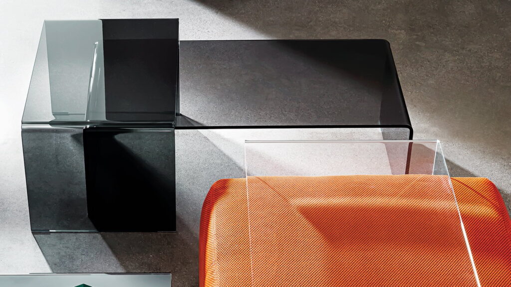 Žurnalinis staliukas Sovet Bridge modernus stiklinis