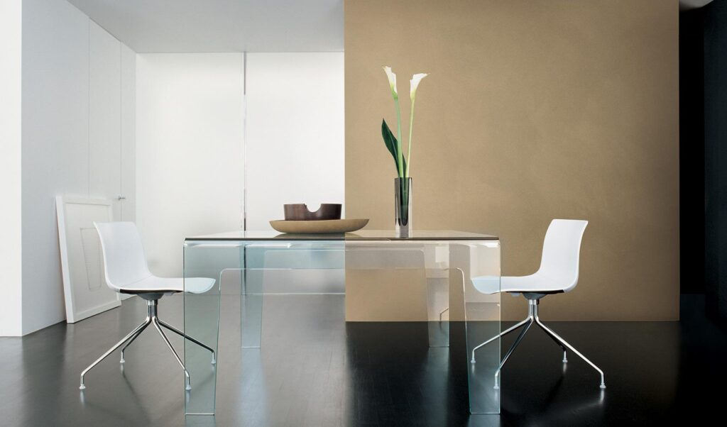 Valgomojo stalas Sovet Frog stiklinis modernus