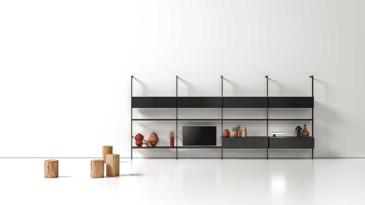 Tamsi modulinė lentynų sekcija Composition 58, ALF DA FRE