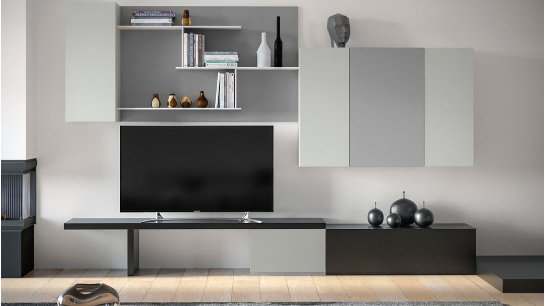 Korpusinė TV siena Living 630 prie židinio, GIESSEGI