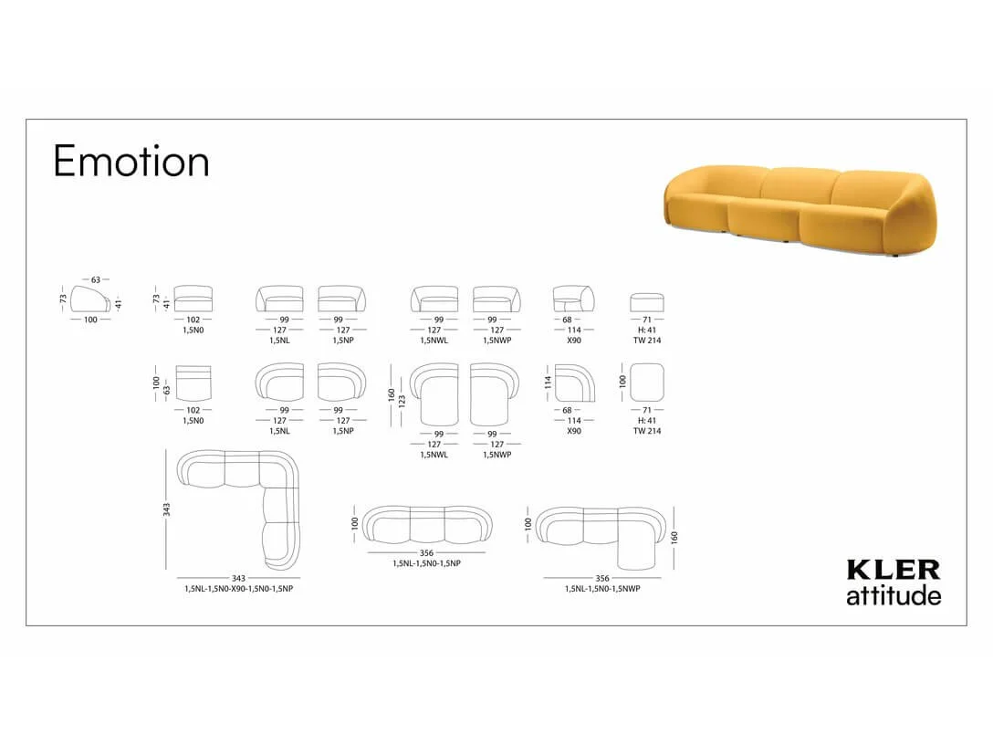 Kampine sofa KLER EMOTION