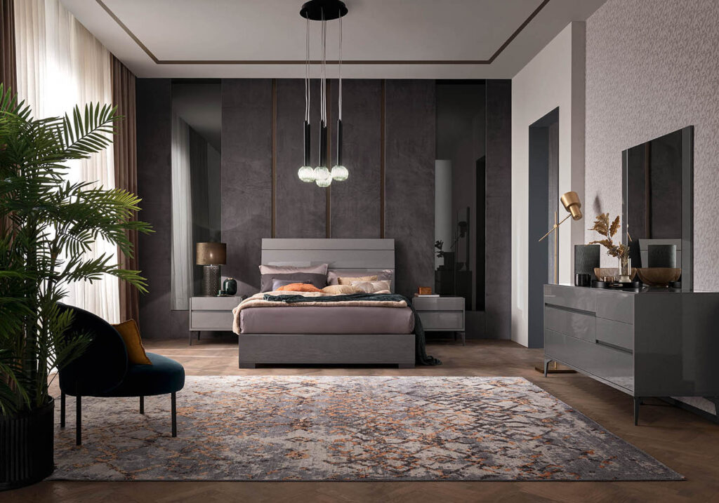 Graphite moderni miegamojo lova Alf Italia