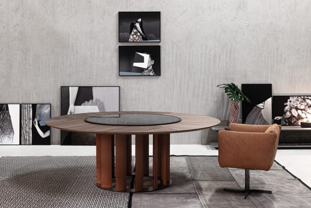 Valgomojo Modernus Cierre1972 stalas Tao apvalus