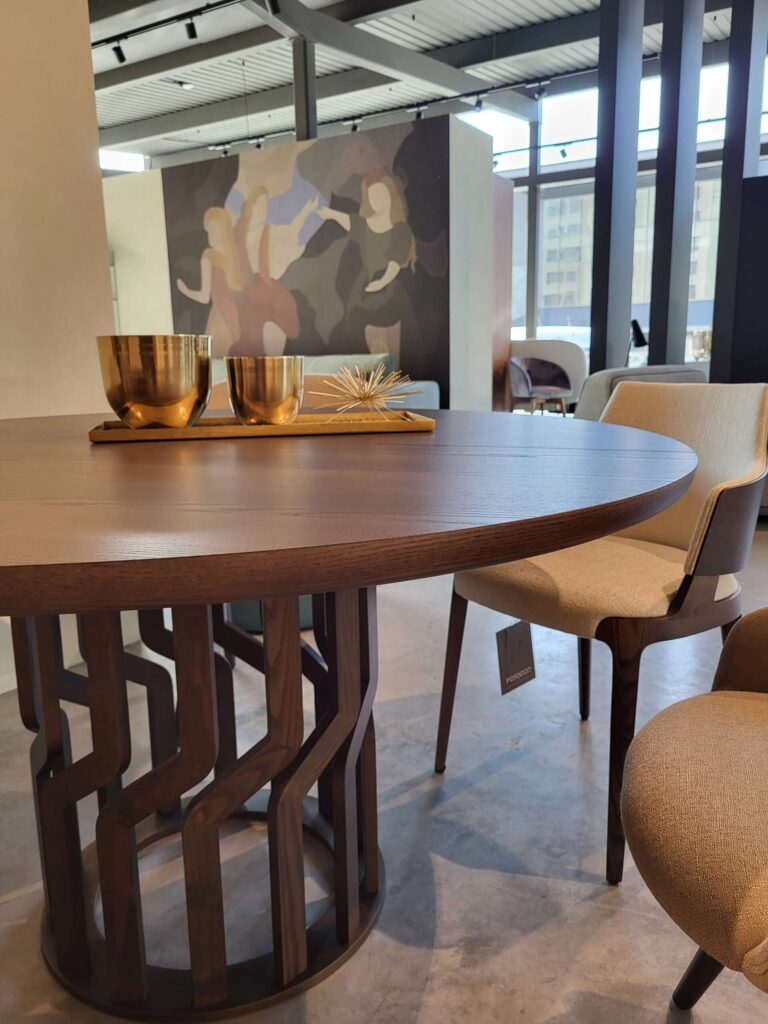 Modernus Potocco Intreccio stalas rudas itališkas (3) ekspozicija