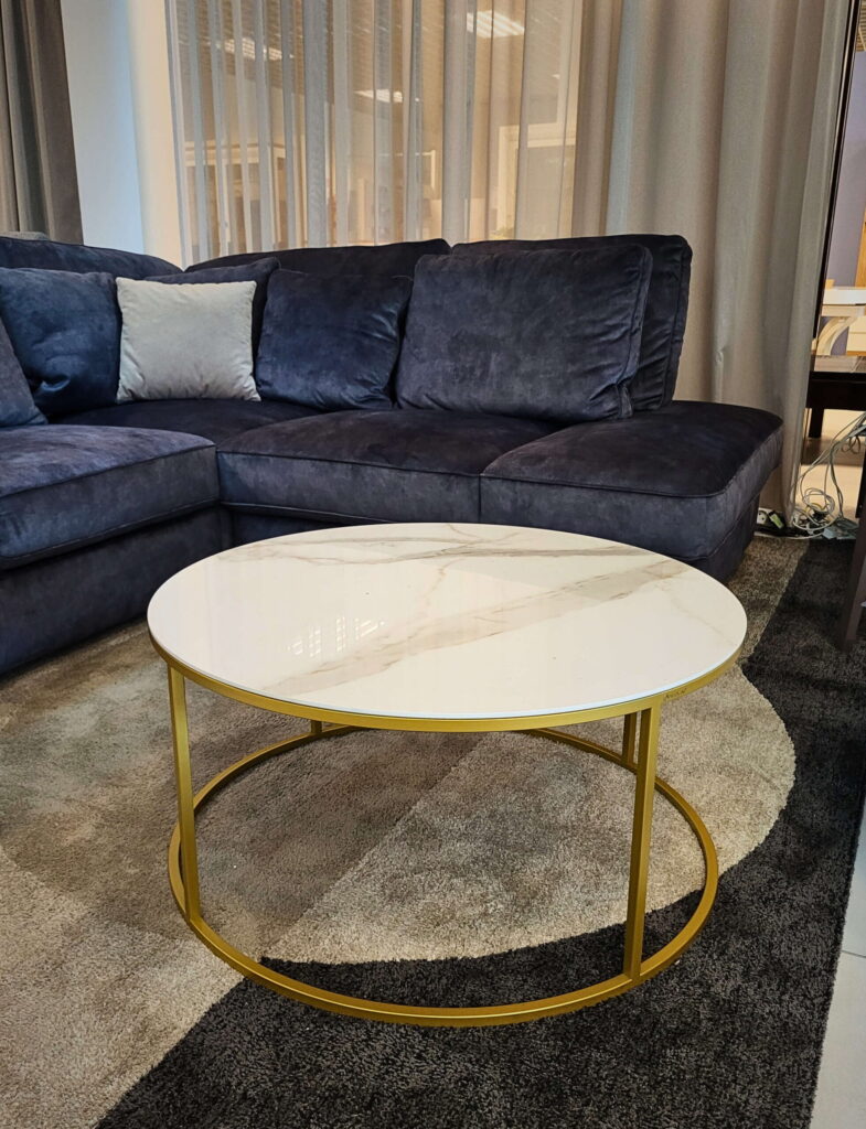 Itališkas kavos staliukas marmurinis baltas  ekspozicija