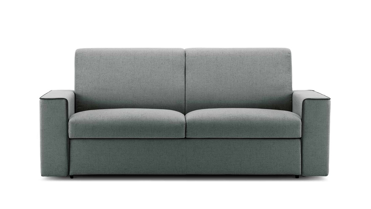 Pilkai žalia dvivietė sofa Civas baltame fone, FAMILY BEDDING