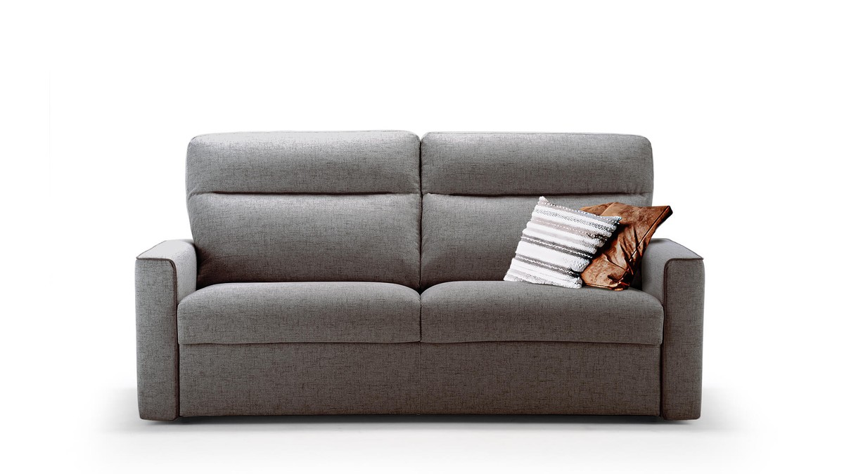 Pilkai ruda sofa Kiko su dryžuota pagalve, FAMILY BEDDING