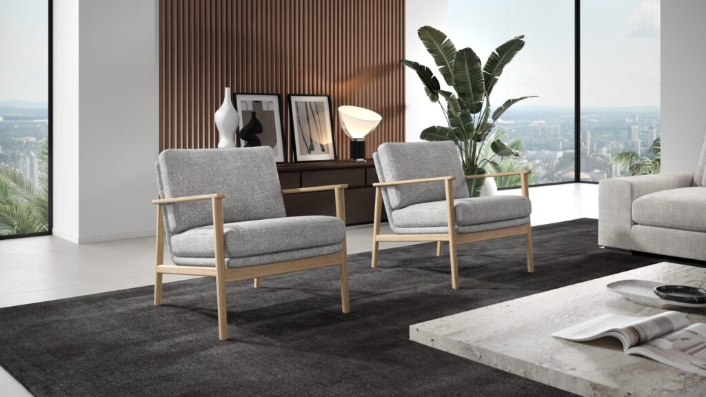 Olta Grey modernus fotelis