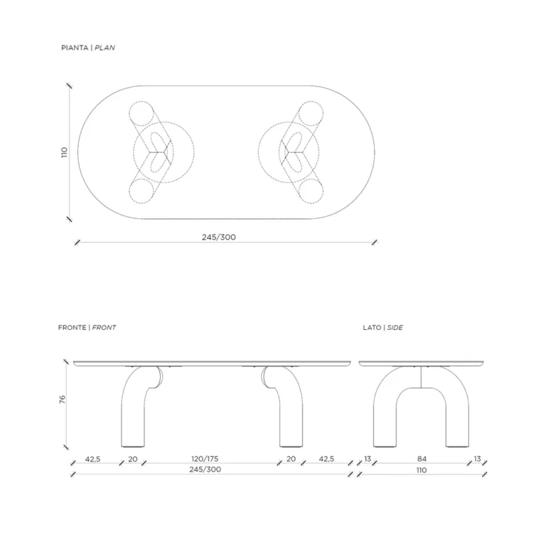 Kavos staliukas Elephante Ovalus Mogg 16