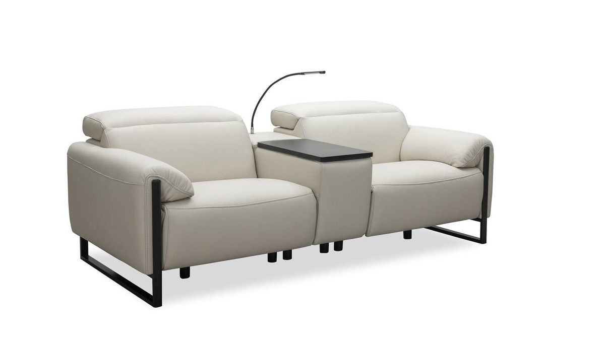 Kler ruda odinė sofa Opera medinėmis kojomis