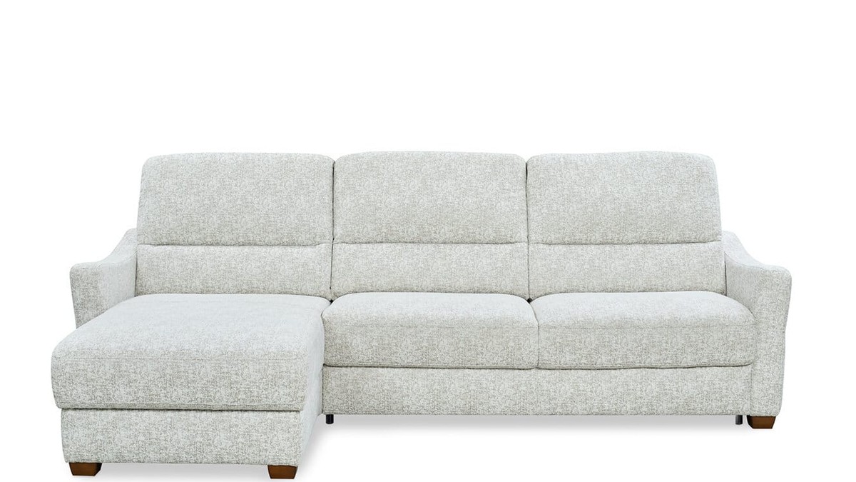 Kler kreminė audinio sofa Salieri su pufu