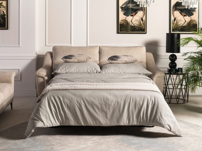 Smėlio spalvos sofa lova Kler Ramiro