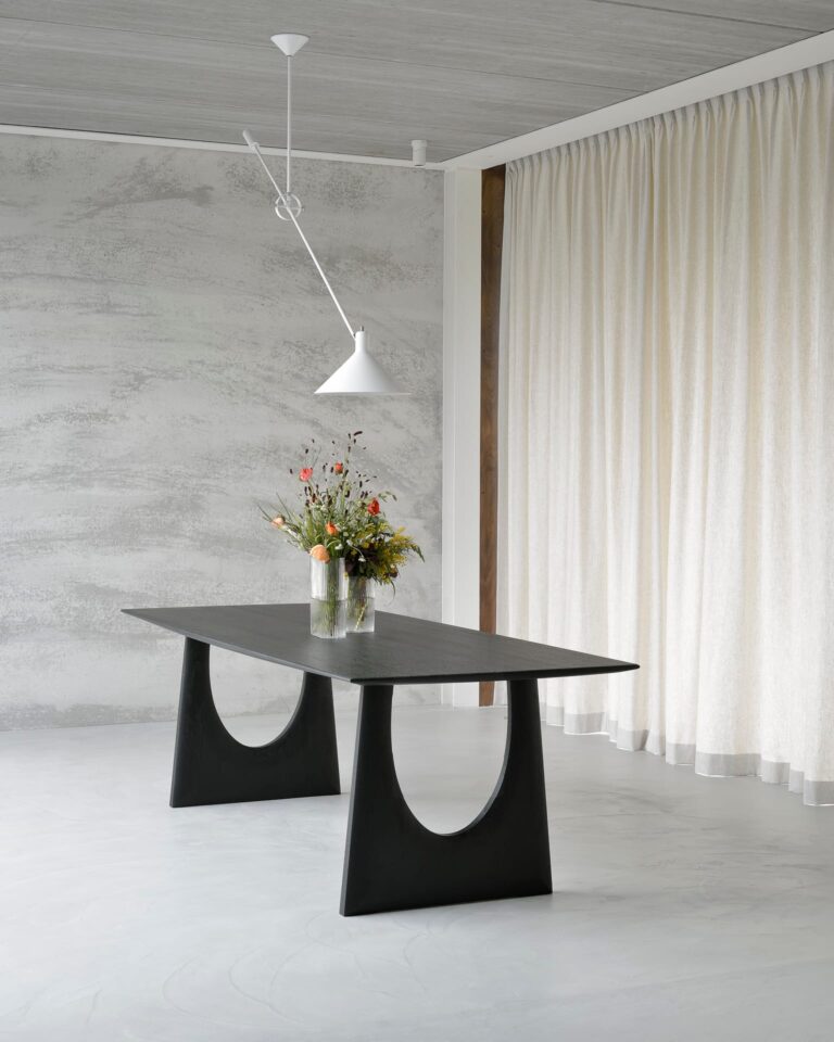 55014 Medinis juodas Valgomojo stalas Geometric ilgis 250 cm plotis 100 cm (44)