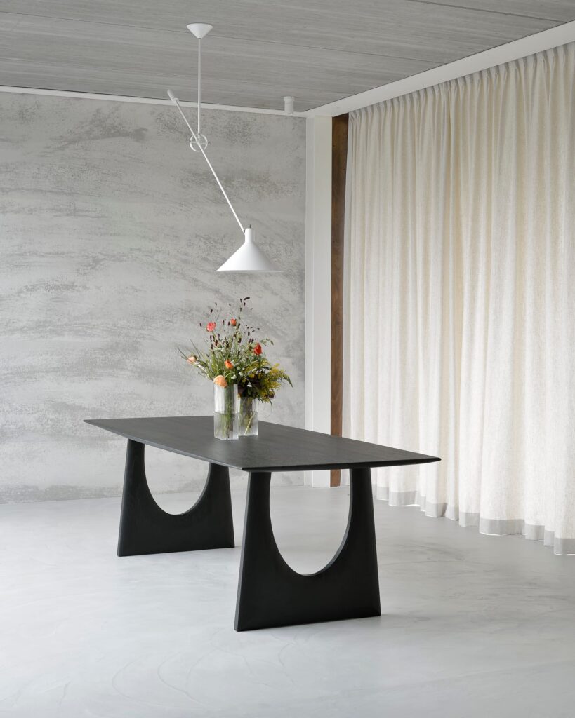 55014 Medinis juodas Valgomojo stalas Geometric ilgis 250 cm plotis 100 cm (44)