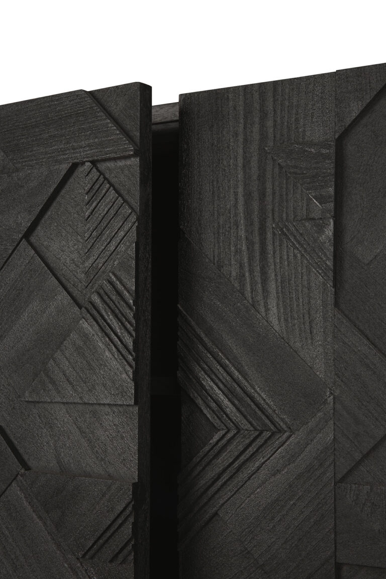 10061 Svetainės komoda Graphic 224x45x80h cm juoda prabangi (6)