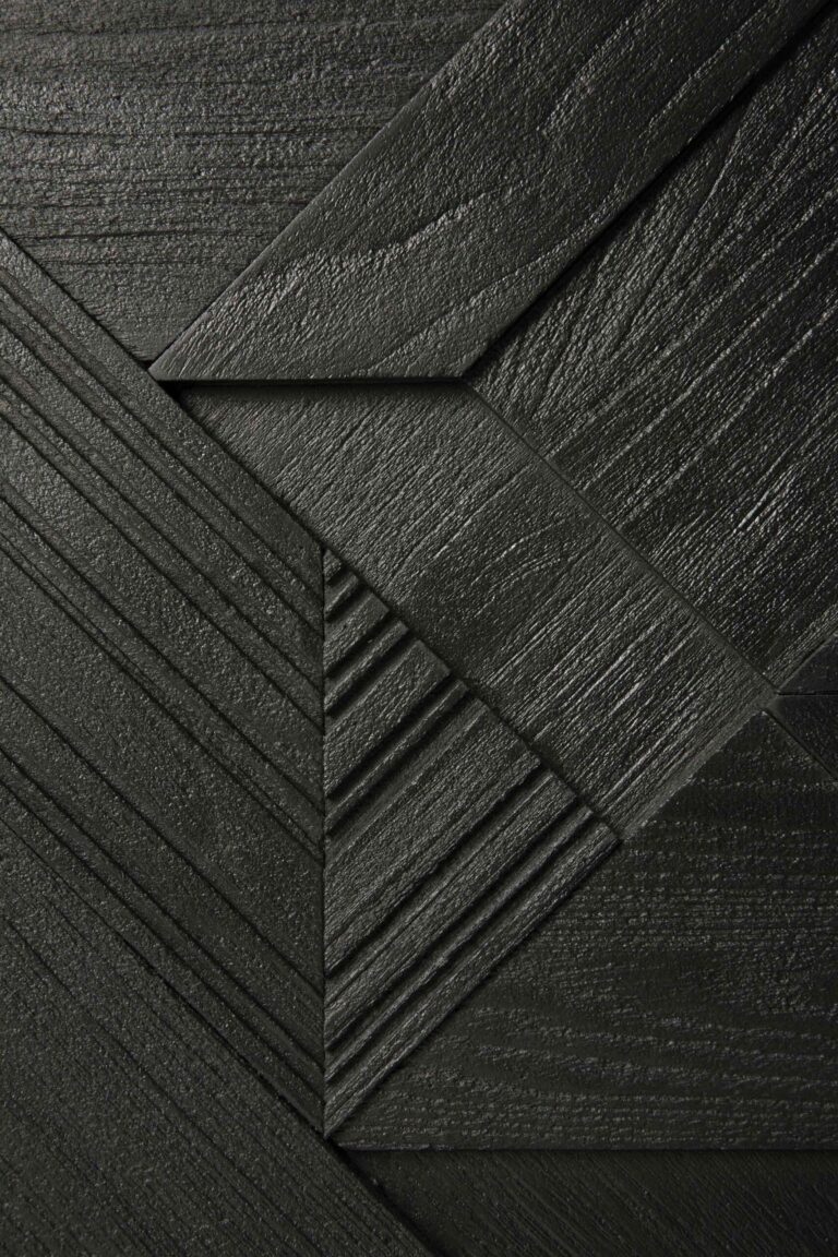 10062 Svetainės komoda Graphic 168x45x80h cm juoda prabangi tekstūrinė ant kojelių (14)