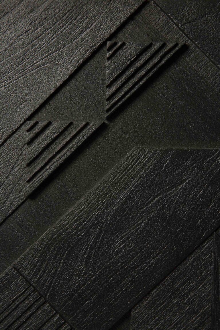 10062 Svetainės komoda Graphic 168x45x80h cm juoda prabangi tekstūrinė ant kojelių (16)