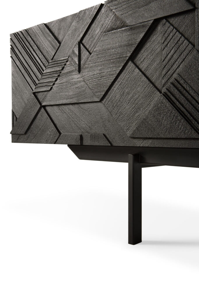 10065 Tv spintelė Graphic 160x45x51h cm juoda stilinga ir prabangi (2)