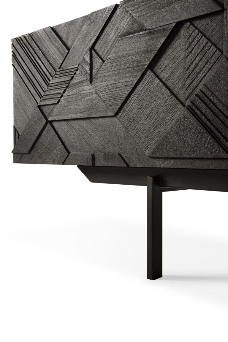 10065 Tv spintelė Graphic 160x45x51h cm juoda stilinga ir prabangi (2)