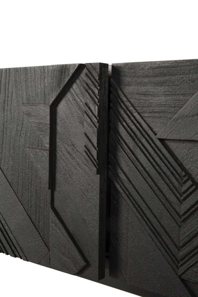 10065 Tv spintelė Graphic 160x45x51h cm juoda stilinga ir prabangi (4)