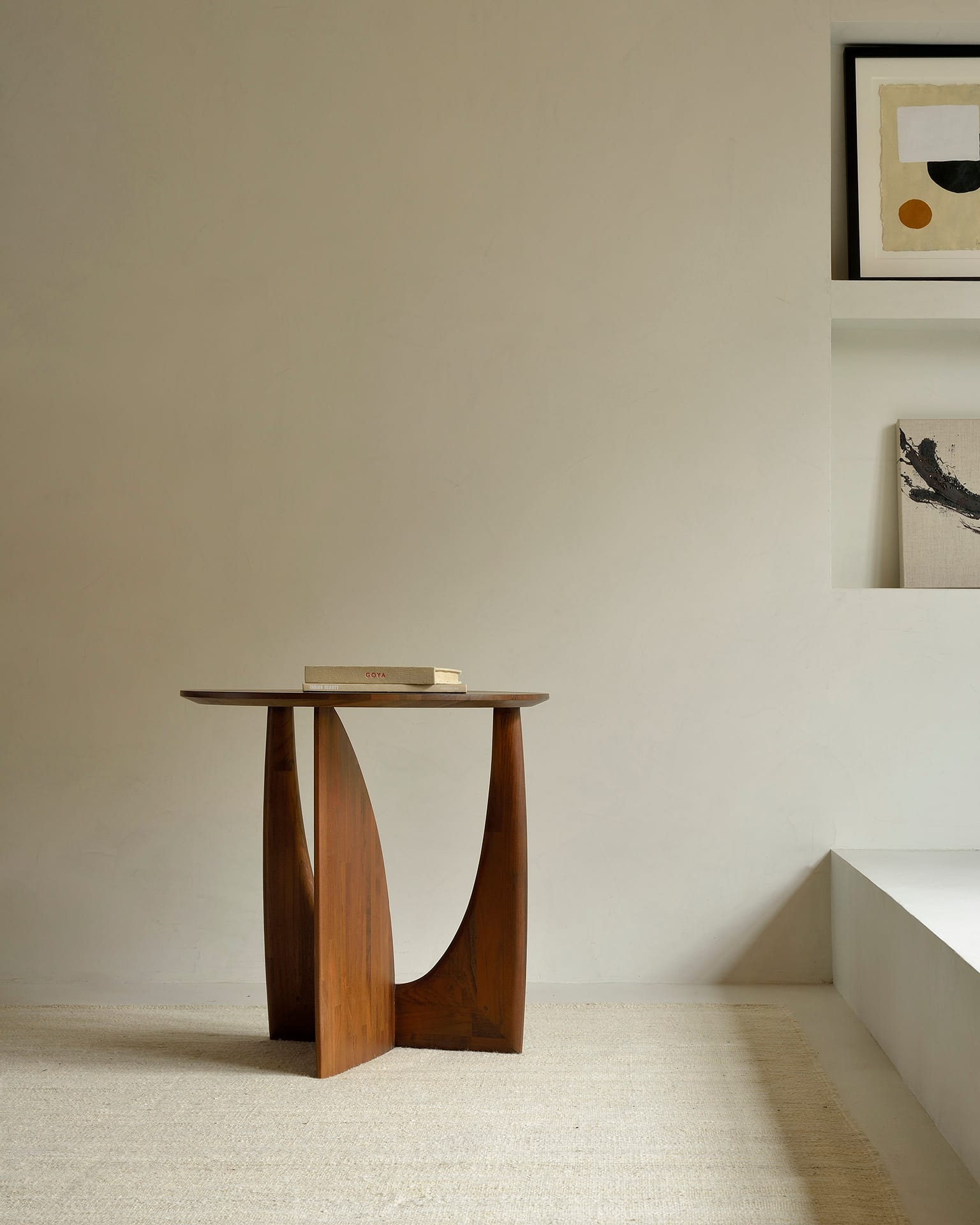 10196 Šoninis staliukas Geometric 51x51x50h cm medinis apvalus modernus (25)