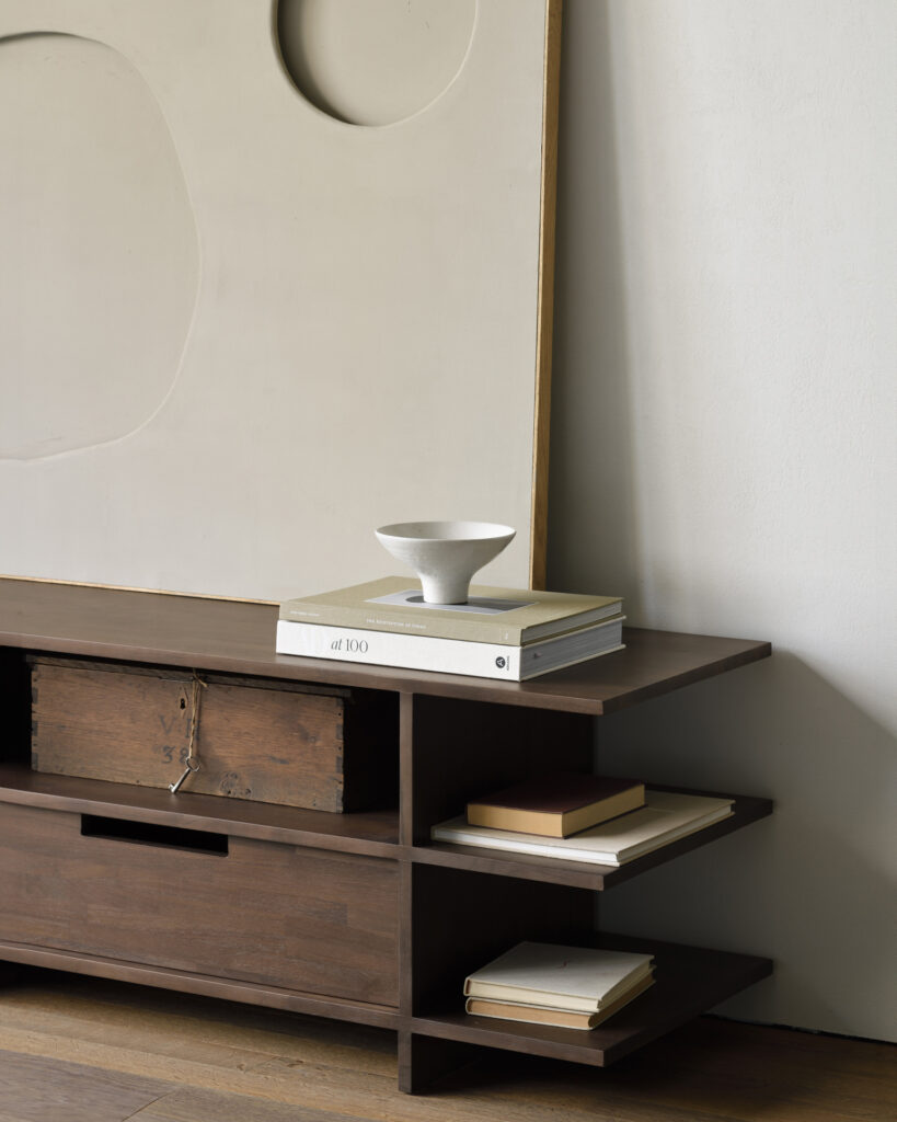 10792 Tv spintelė Kabuki japandi stiliaus tamsiai rudo medžio 200x45x48h cm (2)