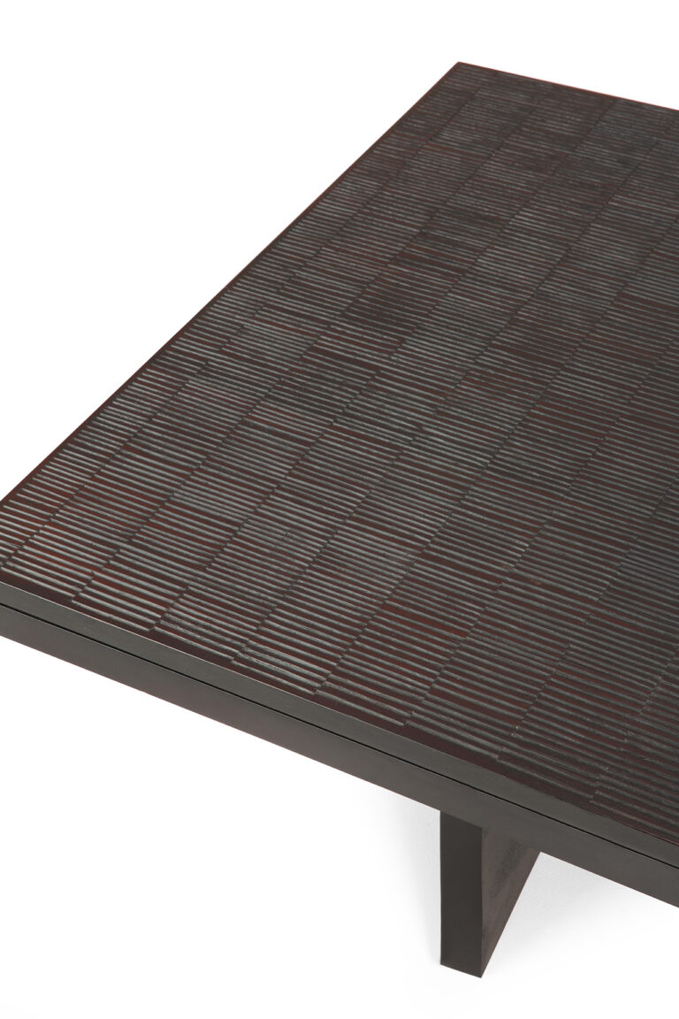 12257 Kavos ir žurnalinis staliukas Grooves 135x65x34h cm juodas medinis (11)