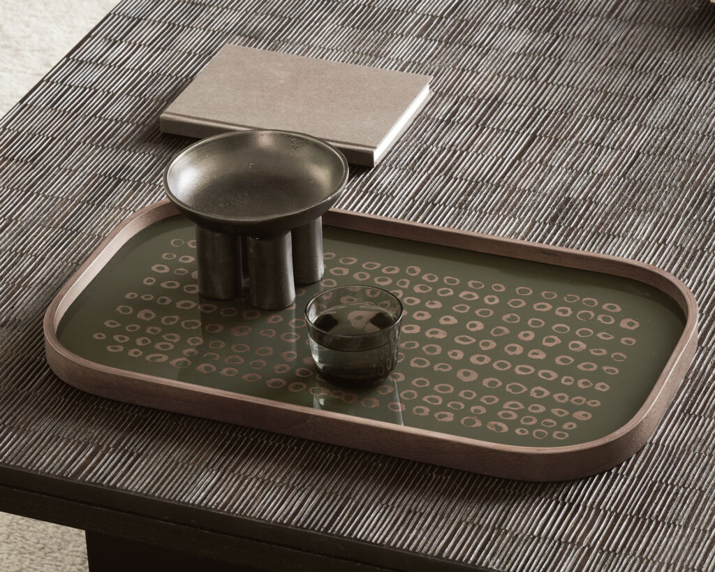 12258 Kavos ir žurnalinis staliukas Grooves 170x120x34h cm žemas medinis juodas (1)