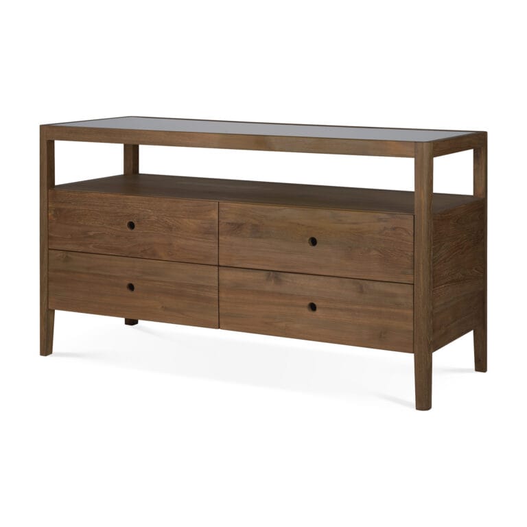 14177 Komoda Spindle skandinaviško ir japandi stiliaus 150x56x83h cm tamsiai rudo medžio (14)