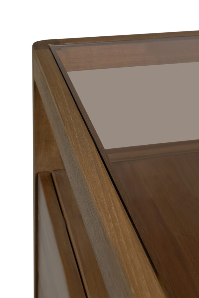 14177 Komoda Spindle skandinaviško ir japandi stiliaus 150x56x83h cm tamsiai rudo medžio (6)