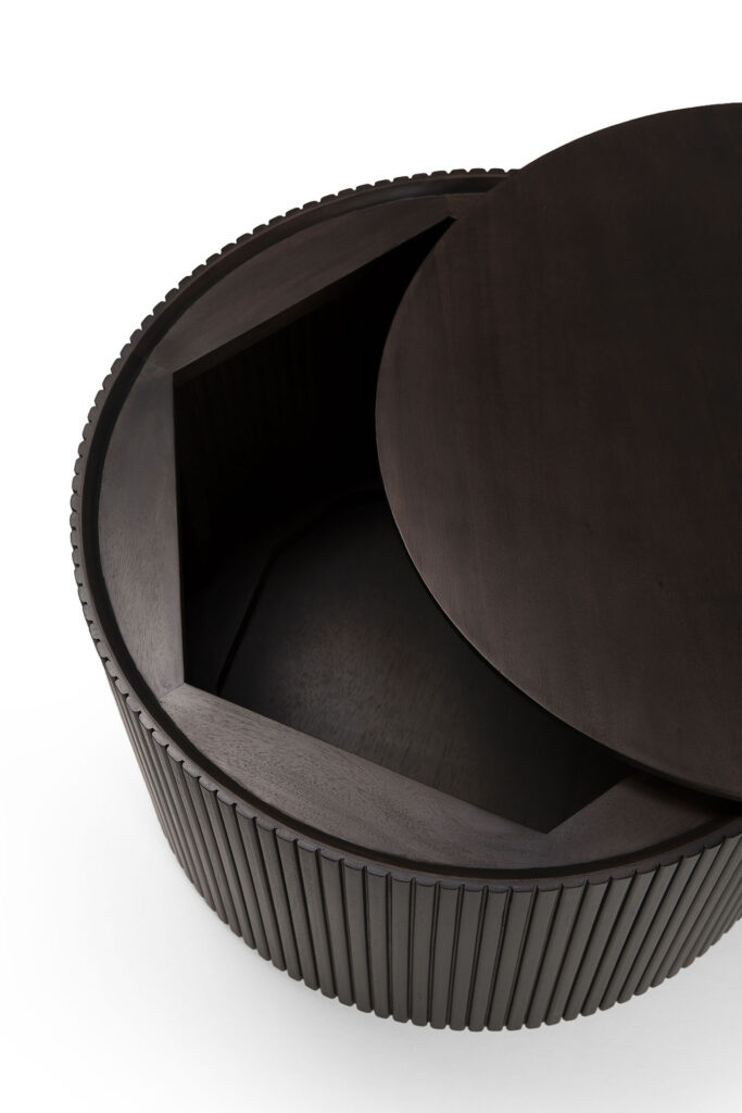 35003 Šoninis staliukas Roller Max 40x40x42h cm apvalus juodas (30)