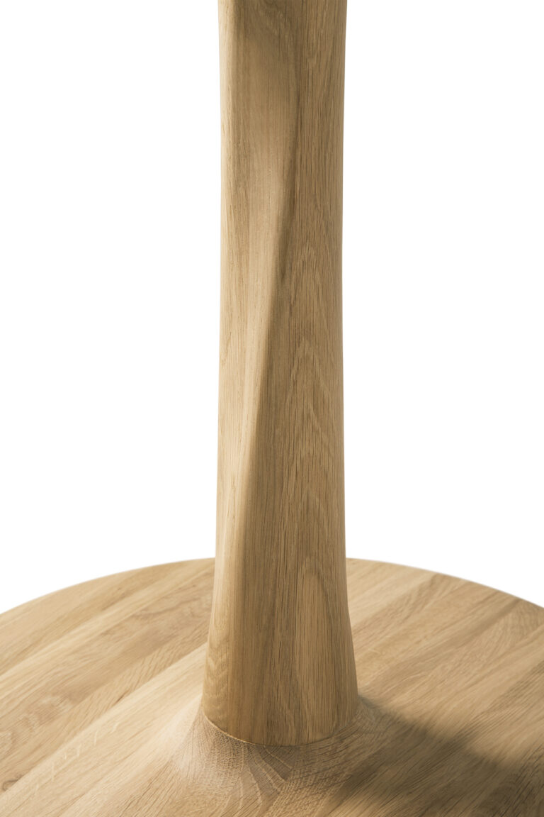 50035 Baro stalas Torsion 70x70x69h cm šviesaus medžio ąžuolo skandinaviško stiliaus apvalus (9)