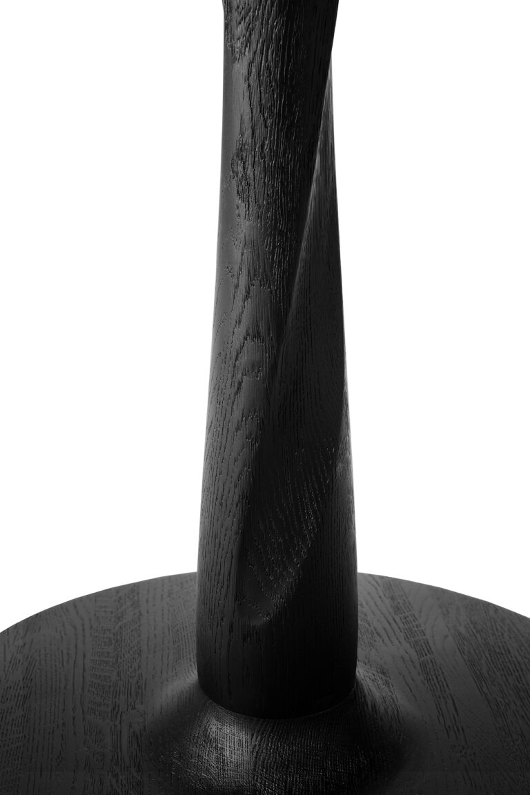 50037 Baro stalas Torsion 70x70x69h cm juodo medžio apvalus (3)