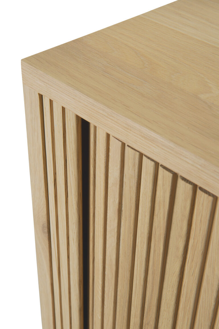 50051 Svetainės komoda Roller Max 224x45x80h cm šviesaus medžio ąžuolo skandinaviško ir japandi stiliaus (22)