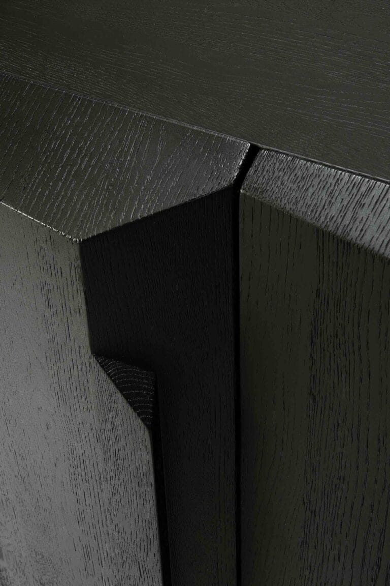 50437 Svetainės komoda Stairs 150x46x80h cm juoda prabangi (11)