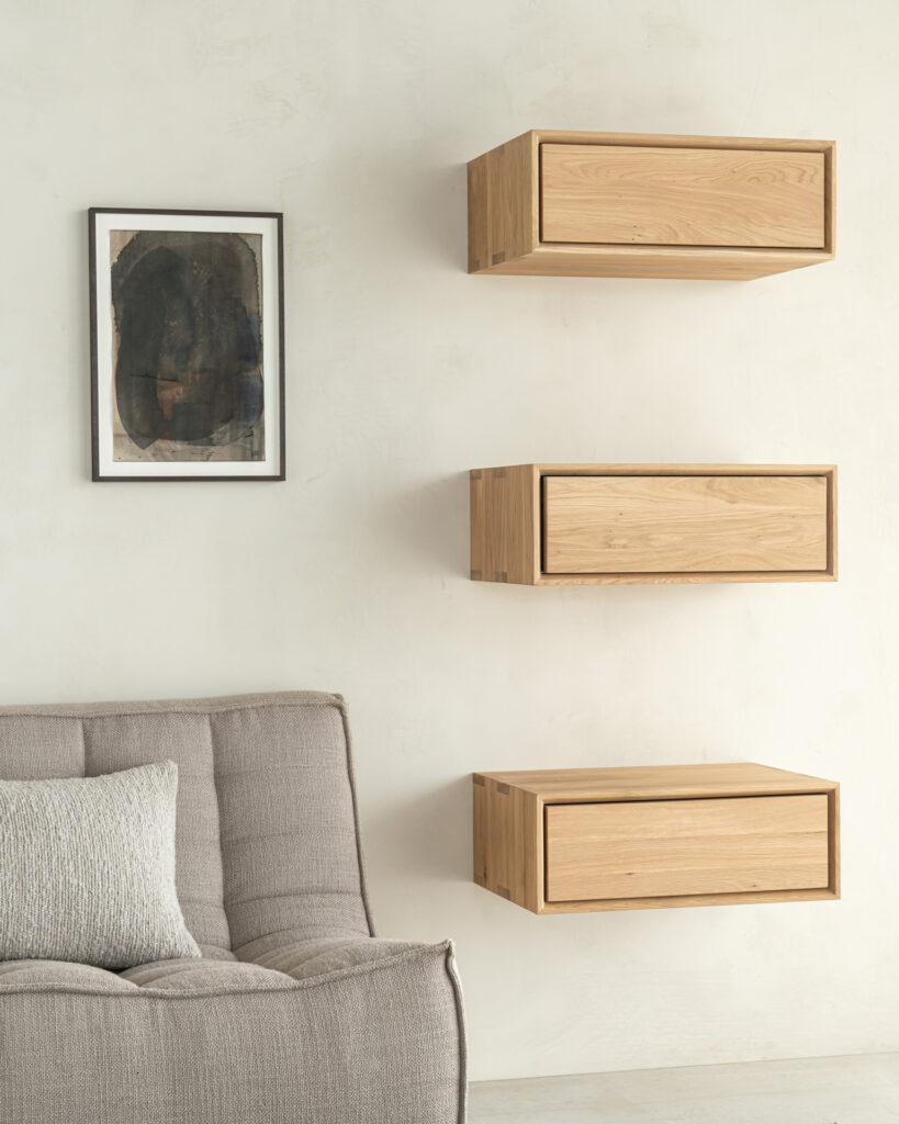 51224 Naktinė spintelė Nordic II skandinaviško stiliaus šviesaus ąžuolo 57x40x21h cm (50)