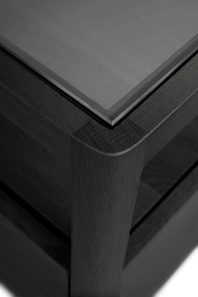 51235 Naktinė spintelė Spindle 55x35x52h cm skandinaviško stiliaus tamsaus medžio ant kojelių (12)