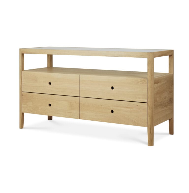 51250 Svetainės komoda Spindle 150x56x83h cm skandinaviško stiliaus šviesaus ąžuolo (2)