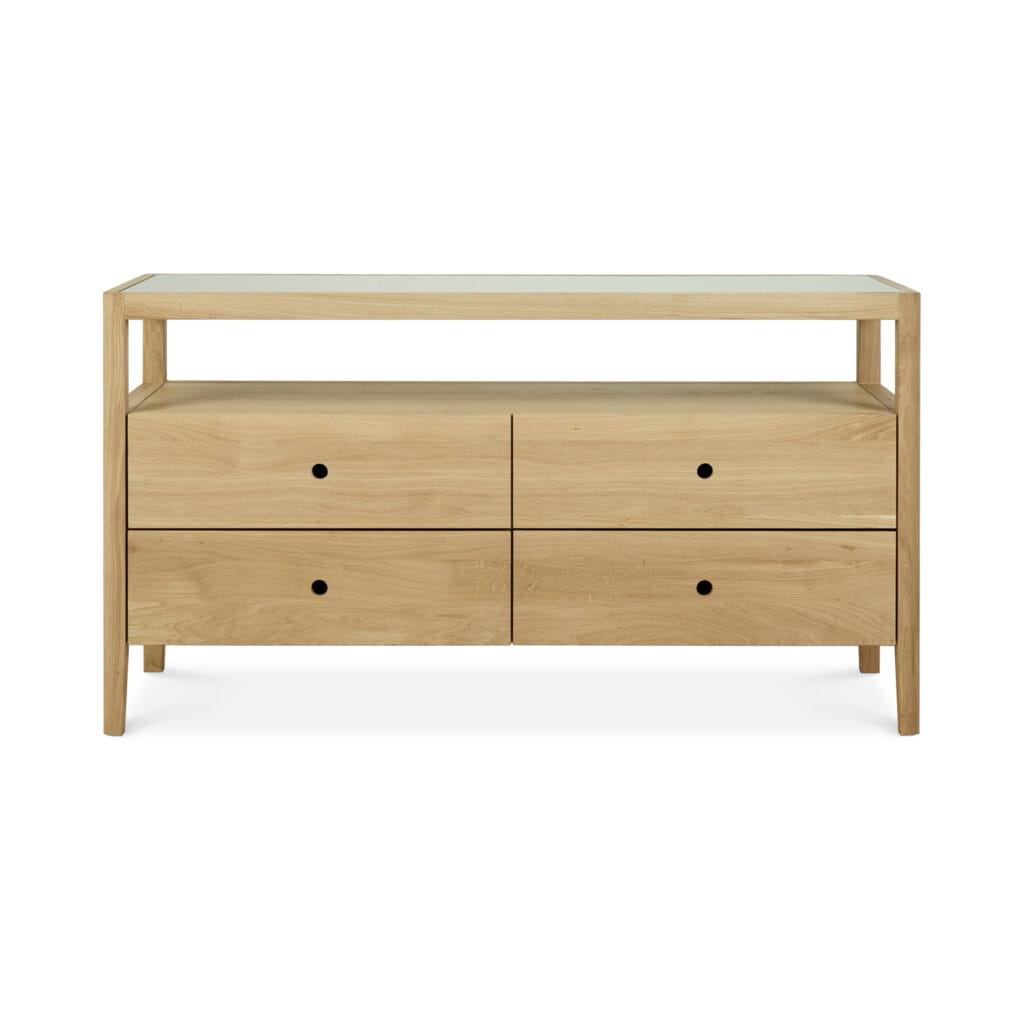 51250 Svetainės komoda Spindle 150x56x83h cm skandinaviško stiliaus šviesaus ąžuolo (30)
