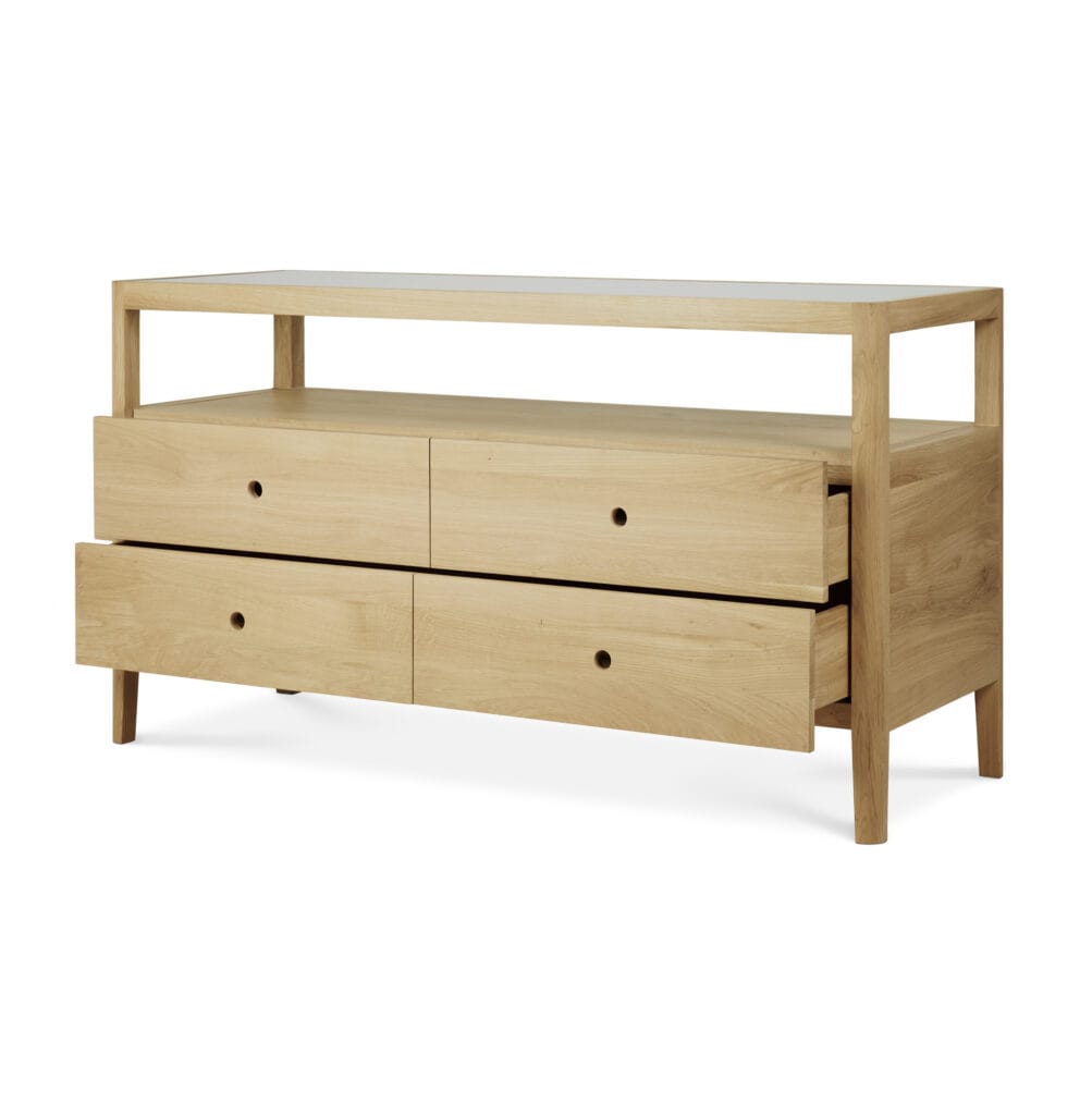 51250 Svetainės komoda Spindle 150x56x83h cm skandinaviško stiliaus šviesaus ąžuolo (4)