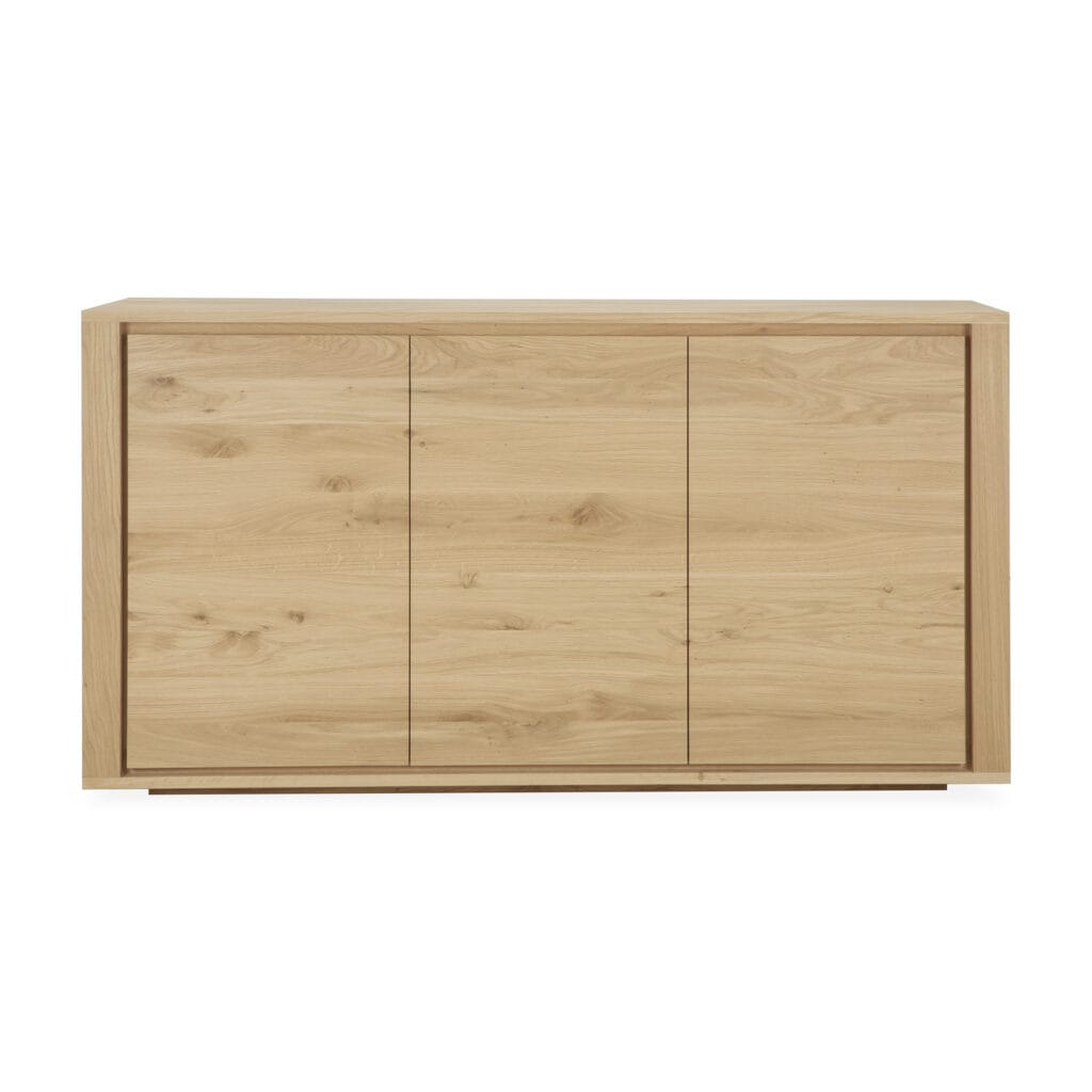 51371 Svetainės komoda Shadow 156x45x84h cm šviesaus medžio ąžuolo skandinaviško ir japandi stiliaus (1)