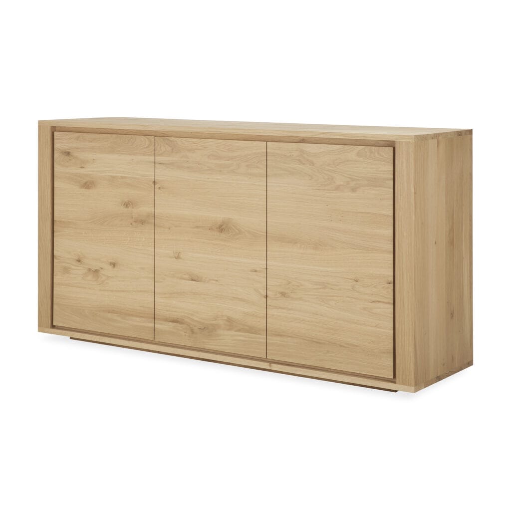 51371 Svetainės komoda Shadow 156x45x84h cm šviesaus medžio ąžuolo skandinaviško ir japandi stiliaus (9)