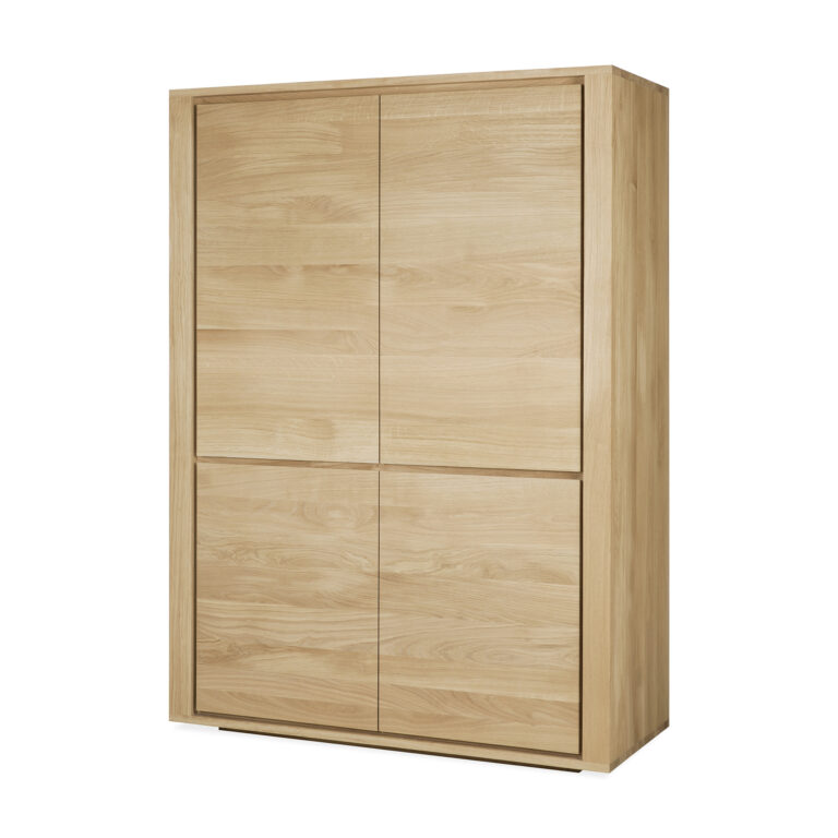 51374 Svetainės komoda Shadow 115x45x160h cm šviesaus ąžuolo skandinaviško stiliaus be kojelių (2)